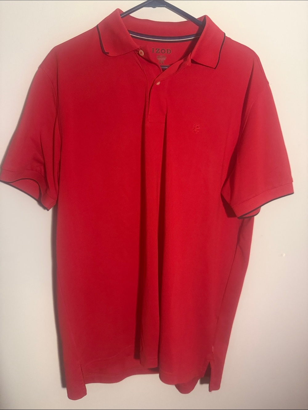 Izod Red Men’s Short-Sleeve Polo with Contrast Trim